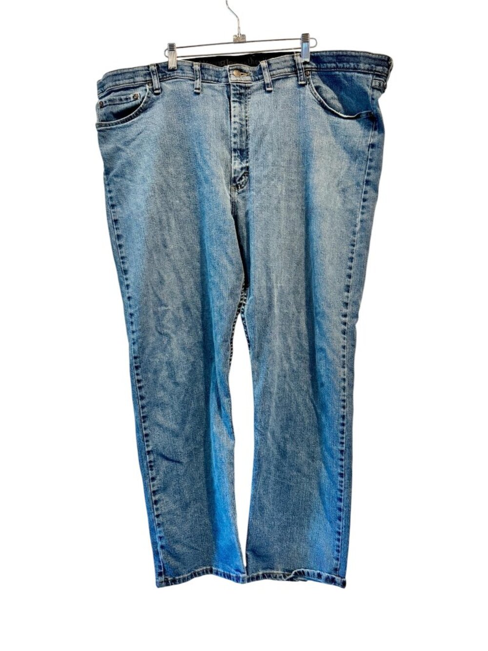 Wrangler Authentics Men’s Comfort Flex Waist Relaxed Fit Jeans 46x30 Light Blue - Picture 1 of 7